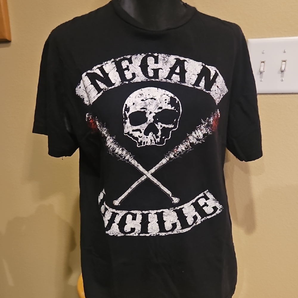 Black Short Sleeve Tee with Skull Graphic